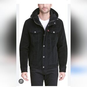 Levis Strauss & Co Hoidie Men's Classic Black Corduroy Jacket